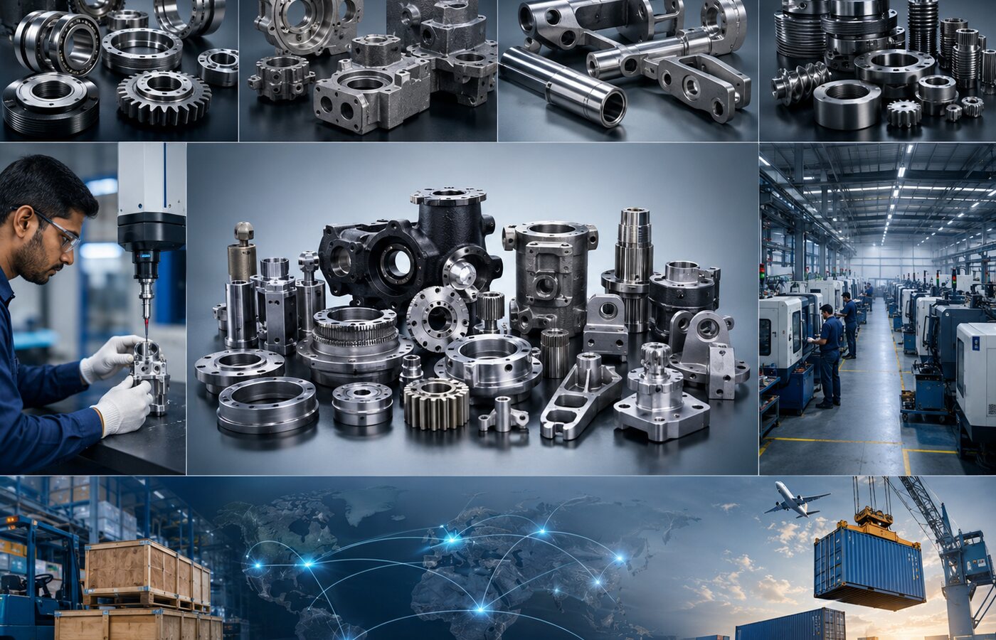 Precision CNC machined industrial components manufactured in Rajkot Gujarat